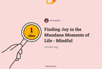 How To Find Joy In Everyday Mundane Activities