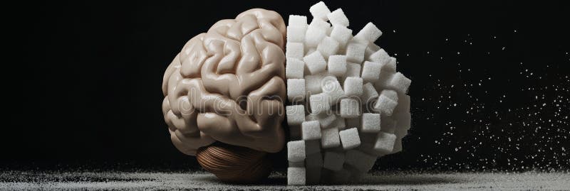 Human Brain Transforming into Sugar Cubes, Dangers of Excessive Sugar ...